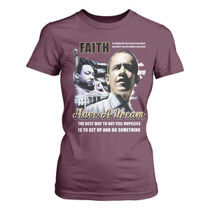 Obama MLK Martin Luther King Jr T Shirt For Women TS09 Maroon Print Your Wear