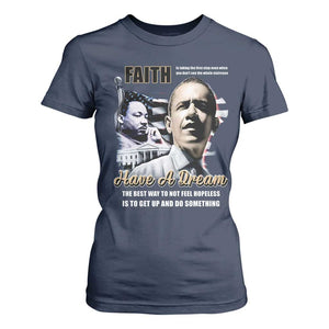 Obama MLK Martin Luther King Jr T Shirt For Women TS09 Navy Print Your Wear