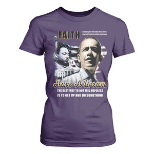 Obama MLK Martin Luther King Jr T Shirt For Women TS09 Purple Print Your Wear