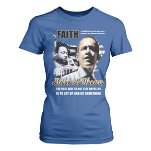 Obama MLK Martin Luther King Jr T Shirt For Women TS09 Royal Blue Print Your Wear