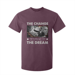 Obama MLK T Shirt For Kid The Change Began With The Dream TS09 Maroon Print Your Wear