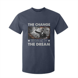 Obama MLK T Shirt For Kid The Change Began With The Dream TS09 Navy Print Your Wear