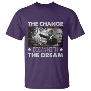 Obama MLK T Shirt The Change Began With The Dream TS09 Purple Print Your Wear