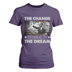 Obama MLK T Shirt For Women The Change Began With The Dream TS09 Purple Print Your Wear