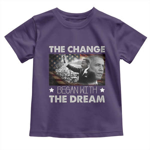 Obama MLK Toddler T Shirt The Change Began With The Dream TS09 Purple Print Your Wear