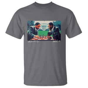 Martin Luther King Jr Malcolm X T Shirt Playing Chess White House Black History TS09 Charcoal Print Your Wear