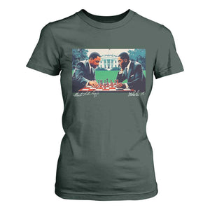 Martin Luther King Jr Malcolm X T Shirt For Women Playing Chess White House Black History TS09 Dark Forest Green Print Your Wear