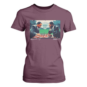 Martin Luther King Jr Malcolm X T Shirt For Women Playing Chess White House Black History TS09 Maroon Print Your Wear