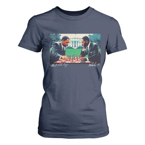 Martin Luther King Jr Malcolm X T Shirt For Women Playing Chess White House Black History TS09 Navy Print Your Wear