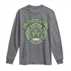 Irish Firefighter Long Sleeve Shirt Fir Na Tine Man Of Fire Celtic Claddagh Cross TS09 Charcoal Print Your Wear