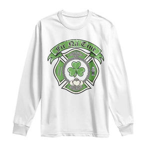 Irish Firefighter Long Sleeve Shirt Fir Na Tine Man Of Fire Celtic Claddagh Cross TS09 White Print Your Wear