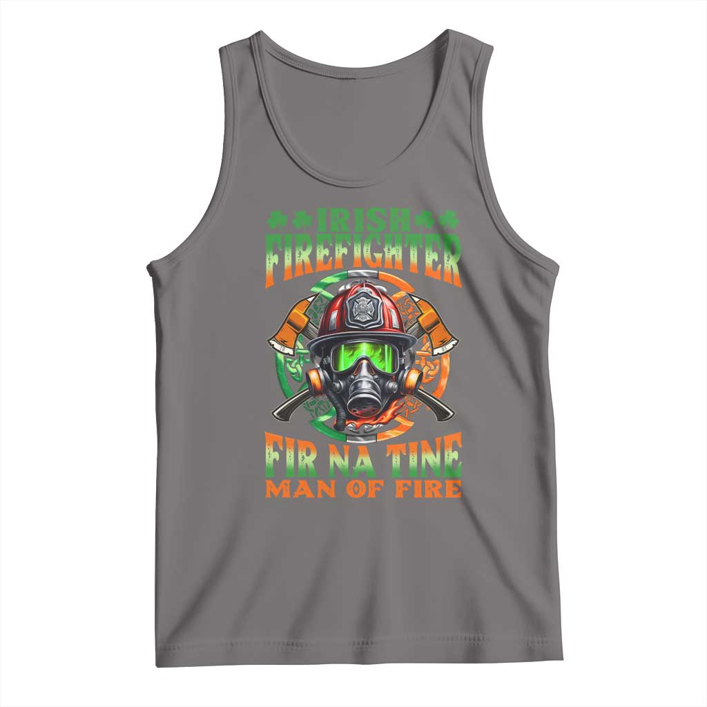 Fir Na Tine Man Of Fire Tank Top Irish Firefighter Pride TS09 Deep Heather Print Your Wear