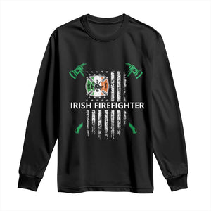 Irish Firefighter Fir Na Tine Man Of Fire Long Sleeve Shirt Irish American Flag TS09 Black Print Your Wear