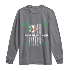 Irish Firefighter Fir Na Tine Man Of Fire Long Sleeve Shirt Irish American Flag TS09 Charcoal Print Your Wear