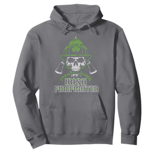 Irish Firefighter Hoodie Shamrock Skull Man Of Fire TS09 Charcoal Print Your Wear