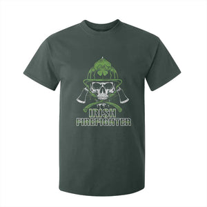 Irish Firefighter T Shirt For Kid Shamrock Skull Man Of Fire TS09 Dark Forest Green Print Your Wear