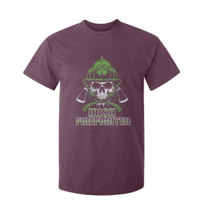 Irish Firefighter T Shirt For Kid Shamrock Skull Man Of Fire TS09 Maroon Print Your Wear
