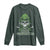 Irish Firefighter Long Sleeve Shirt Shamrock Skull Man Of Fire TS09 Dark Forest Green Print Your Wear