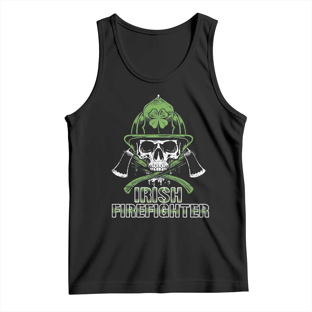 Irish Firefighter Tank Top Shamrock Skull Man Of Fire TS09 Black Print Your Wear