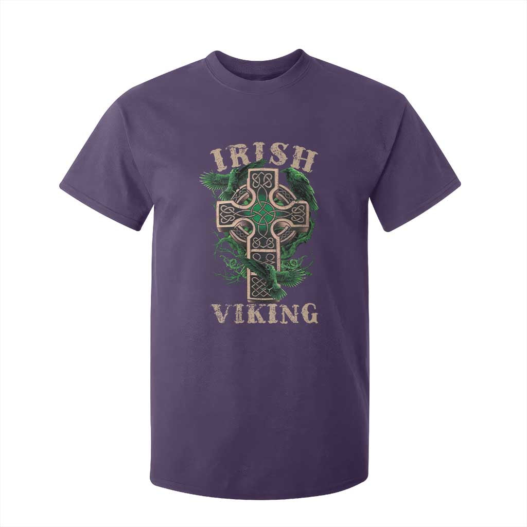 Irish Viking T Shirt For Kid Celtic Cross Odin's Raven TS09 Purple Print Your Wear