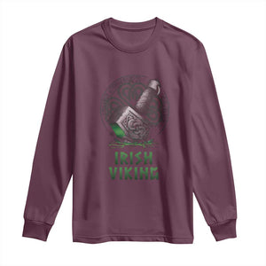 Irish Viking Long Sleeve Shirt Celtic Thor Mjolnir TS09 Maroon Print Your Wear