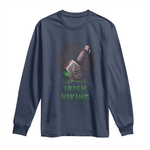 Irish Viking Long Sleeve Shirt Celtic Thor Mjolnir TS09 Navy Print Your Wear