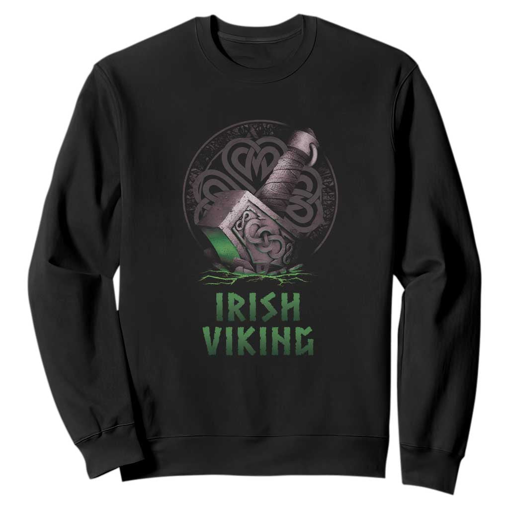 Irish Viking Sweatshirt Celtic Thor Mjolnir TS09 Black Print Your Wear