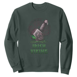 Irish Viking Sweatshirt Celtic Thor Mjolnir TS09 Dark Forest Green Print Your Wear