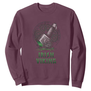 Irish Viking Sweatshirt Celtic Thor Mjolnir TS09 Maroon Print Your Wear