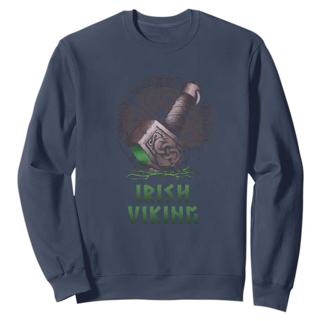 Irish Viking Sweatshirt Celtic Thor Mjolnir TS09 Navy Print Your Wear