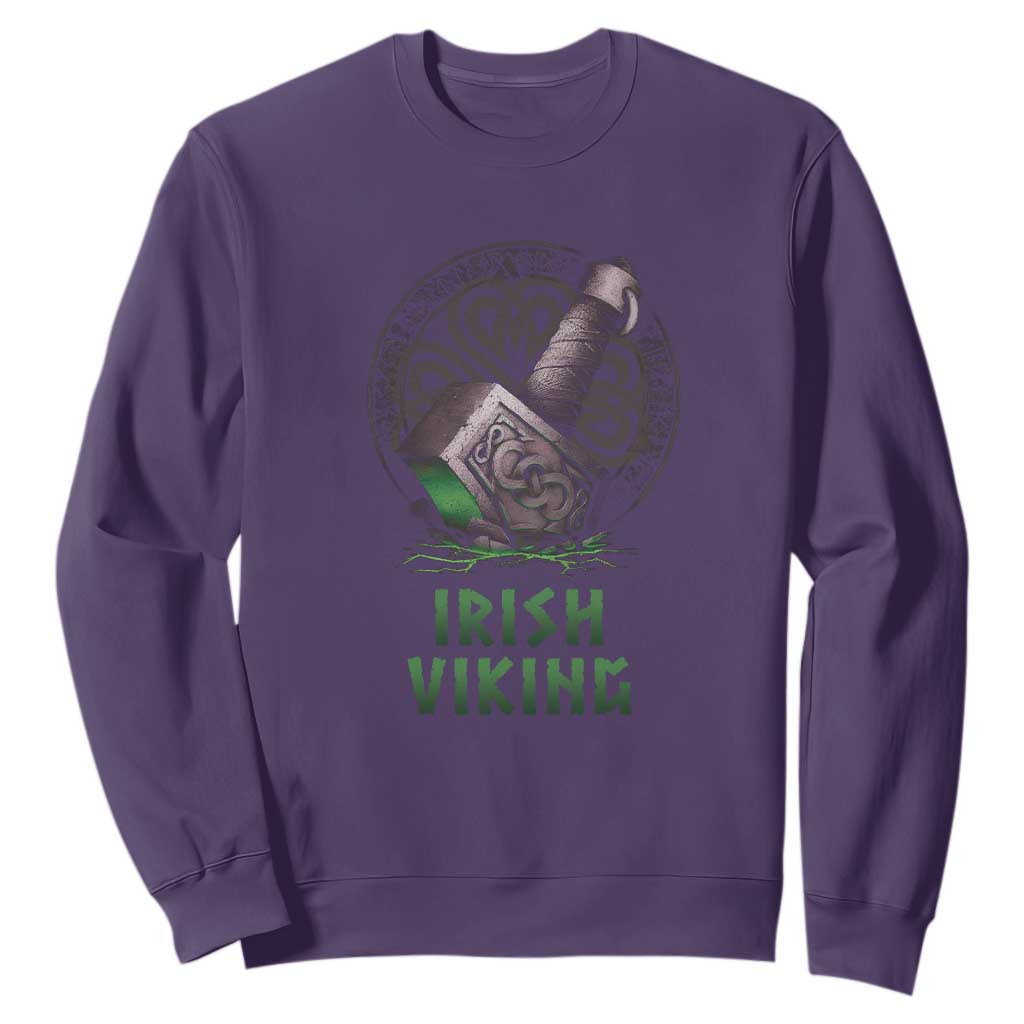 Irish Viking Sweatshirt Celtic Thor Mjolnir TS09 Purple Print Your Wear