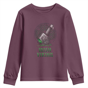 Irish Viking Youth Sweatshirt Celtic Thor Mjolnir TS09 Maroon Print Your Wear