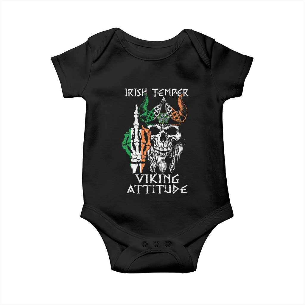 Funny Irish Viking Baby Onesie Irish Temper Viking Attitude TS09 Black Print Your Wear