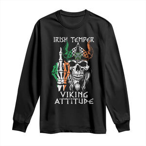 Funny Irish Viking Long Sleeve Shirt Irish Temper Viking Attitude TS09 Black Print Your Wear