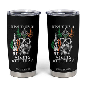 Funny Irish Viking Tumbler Cup Irish Temper Viking Attitude TS09 Black Print Your Wear