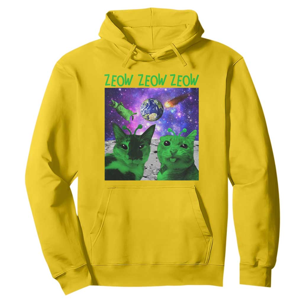 Funny Alien Cat Meme Hoodie Green Cats ZEOW ZEOW TS09 Daisy Print Your Wear