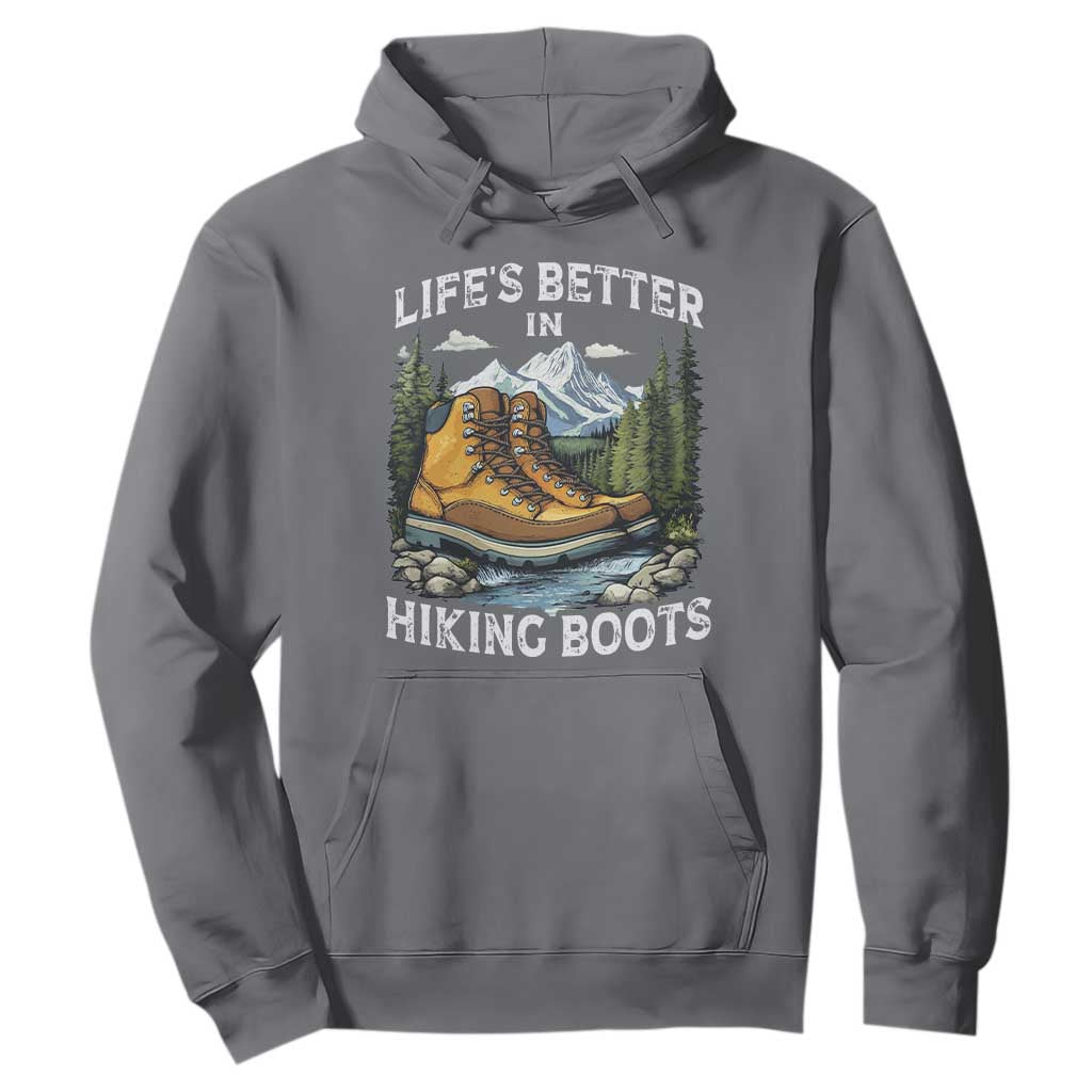 Hiking Hoodie Life's Better in Hiking Boots TS09 Charcoal Print Your Wear