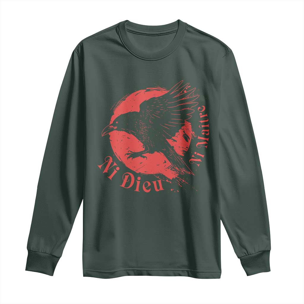 Anarchism Long Sleeve Shirt Ni Dieu Ni Maitre Neither God Nor Master TS09 Dark Forest Green Print Your Wear