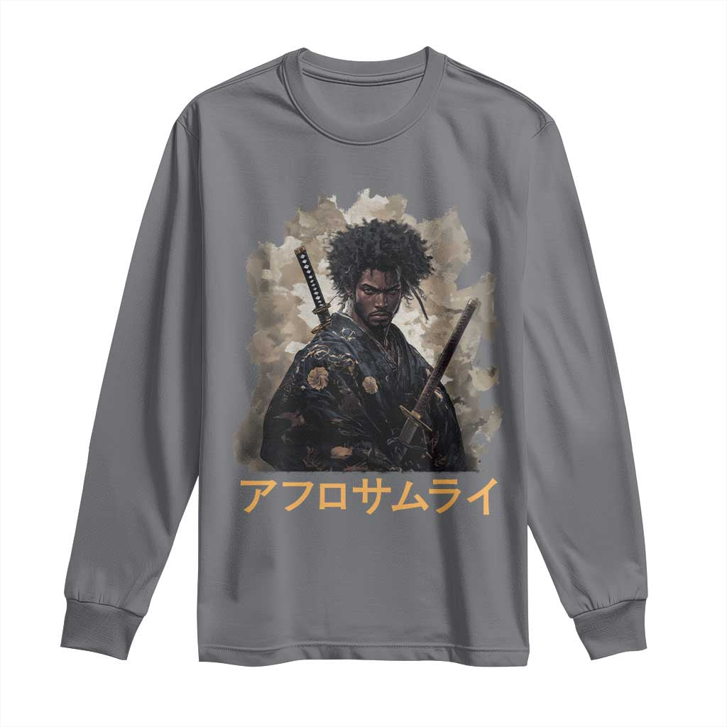 Afro Samurai Long Sleeve Shirt Black Pride Japanese Arts TS09 Charcoal Print Your Wear