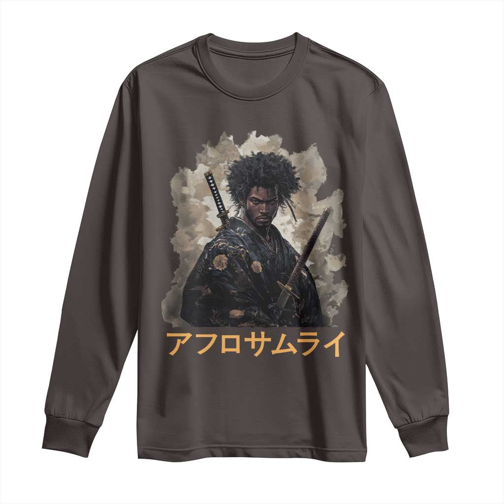 Afro Samurai Long Sleeve Shirt Black Pride Japanese Arts TS09 Dark Chocolate Print Your Wear