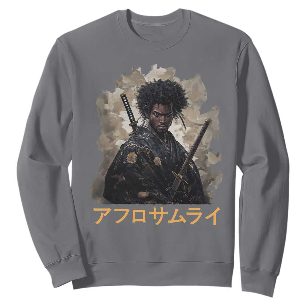 Afro Samurai Sweatshirt Black Pride Japanese Arts TS09 Charcoal Print Your Wear