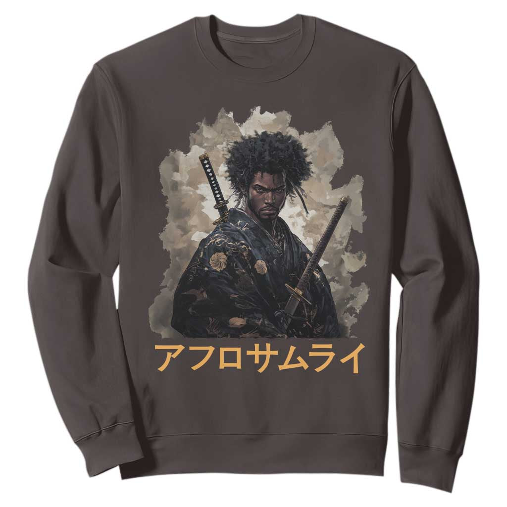 Afro Samurai Sweatshirt Black Pride Japanese Arts TS09 Dark Chocolate Print Your Wear
