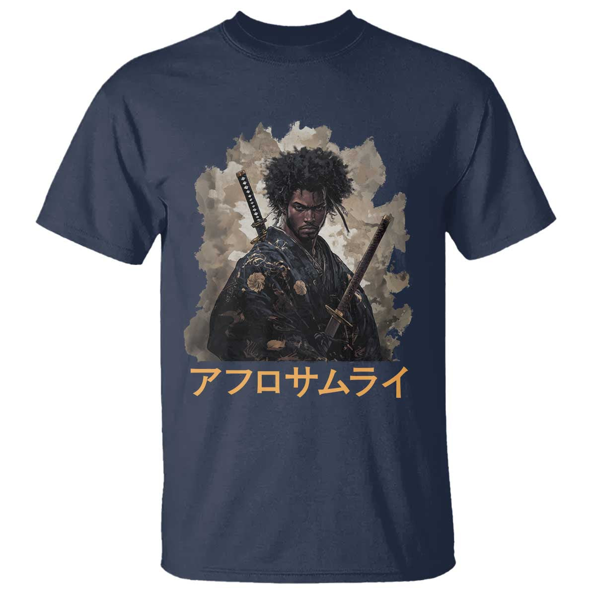 Afro Samurai T Shirt Black Pride Japanese Arts TS09 Navy Print Your Wear
