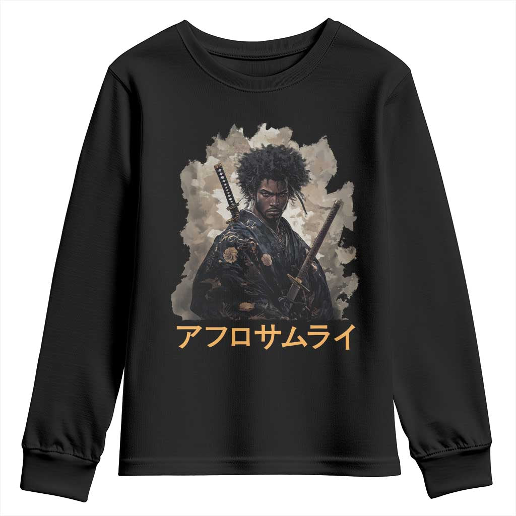 Afro Samurai Youth Sweatshirt Black Pride Japanese Arts TS09 Black Print Your Wear