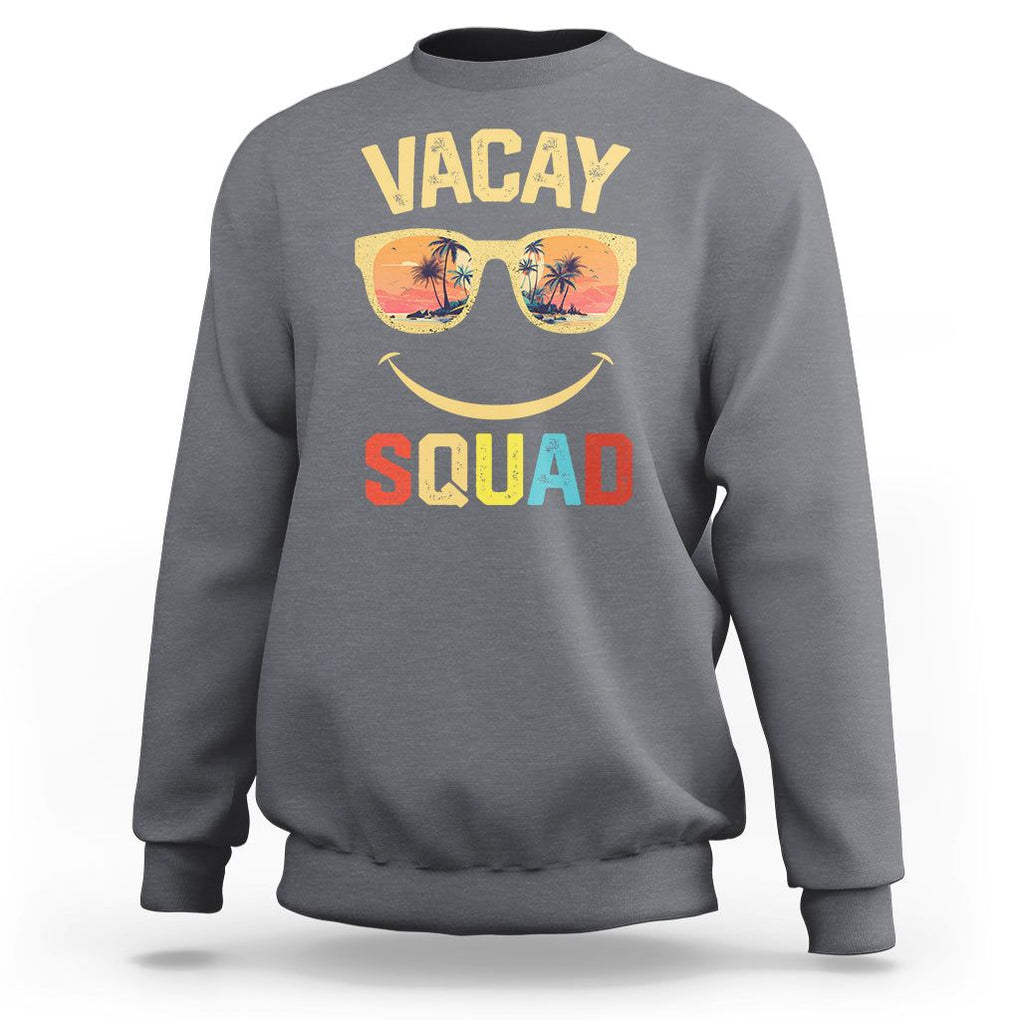 Summer Vacation Sweatshirt Vacay Squad Funny Beach TS09 Charcoal Print Your Wear