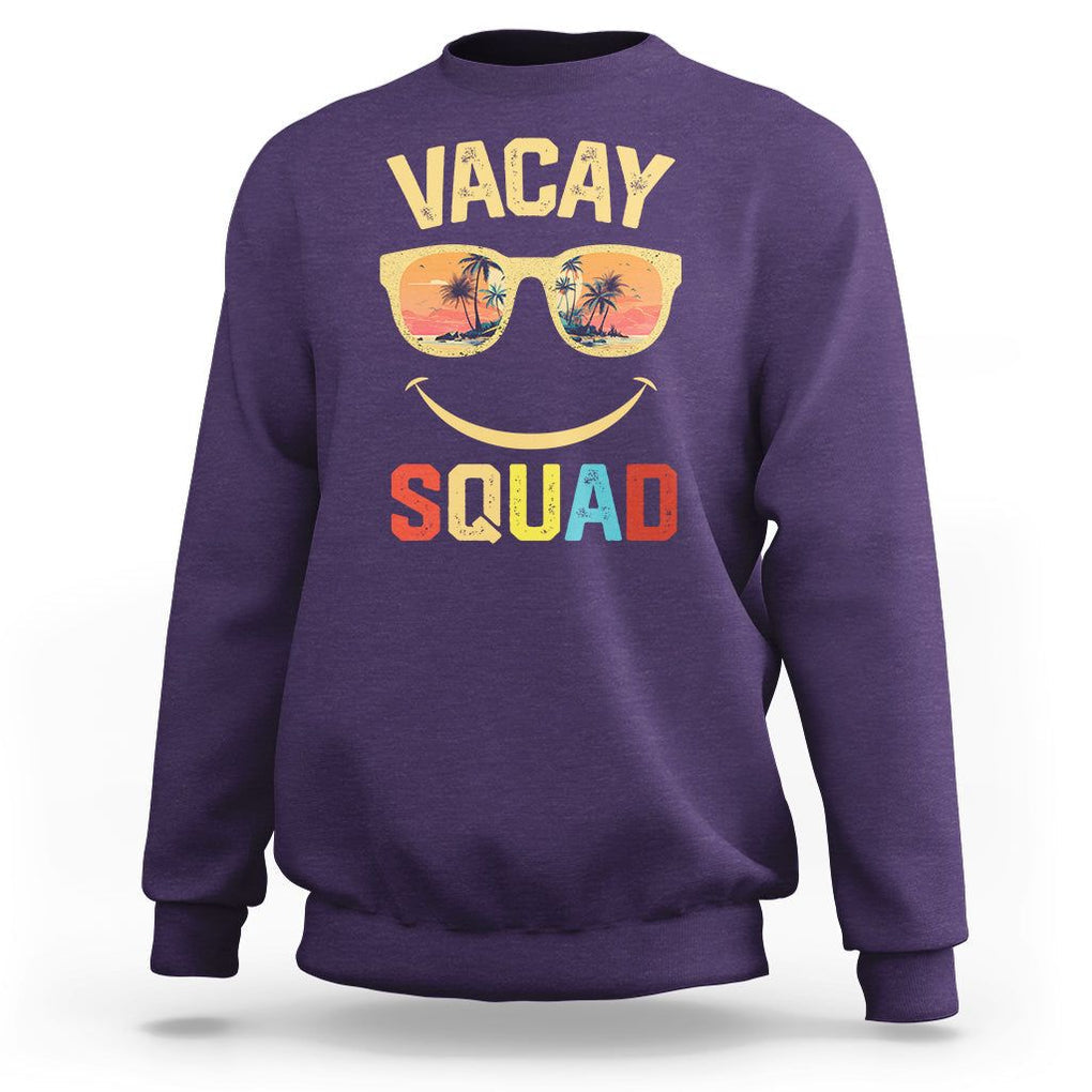 Summer Vacation Sweatshirt Vacay Squad Funny Beach TS09 Purple Print Your Wear