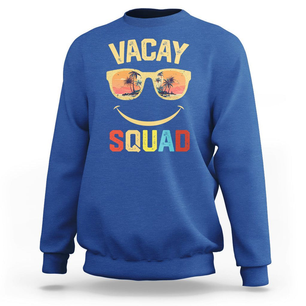 Summer Vacation Sweatshirt Vacay Squad Funny Beach TS09 Royal Blue Print Your Wear
