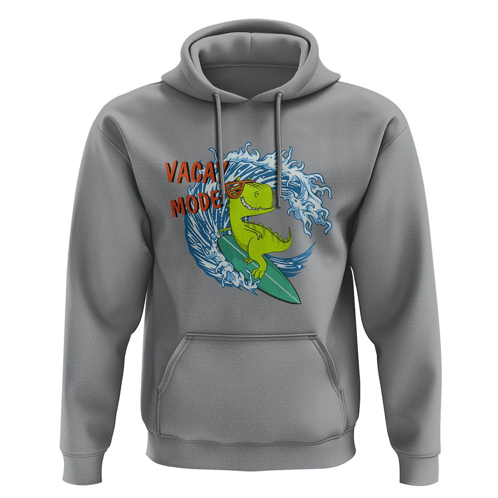 Summer Vacation Hoodie Vacay Mode Cute Dinosaur Surfing TS09 Sport Gray Print Your Wear