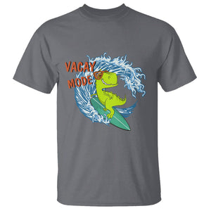 Summer Vacation T Shirt Vacay Mode Cute Dinosaur Surfing TS09 Charcoal Print Your Wear