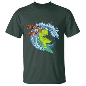 Summer Vacation T Shirt Vacay Mode Cute Dinosaur Surfing TS09 Dark Forest Green Print Your Wear